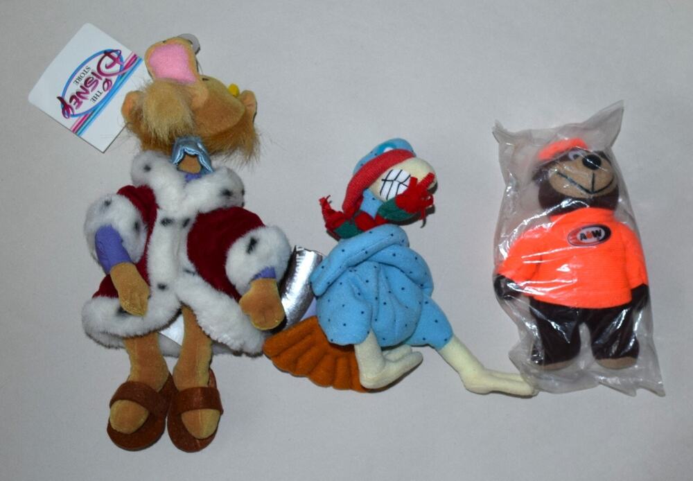 Vtg Lot of 3 The Disney Store MINI BEAN BAG Prinse John 9" /M&M/A&W Alpha kids